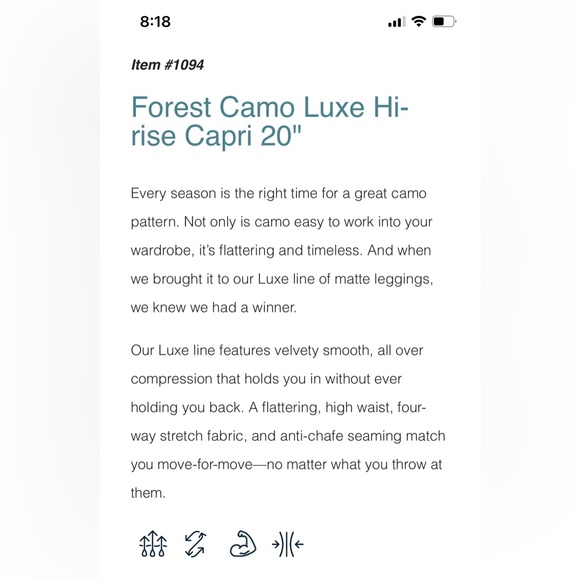 NWT Zyia Forest Camo Luxe Hi-Rise Capri leggings - Picture 6 of 8